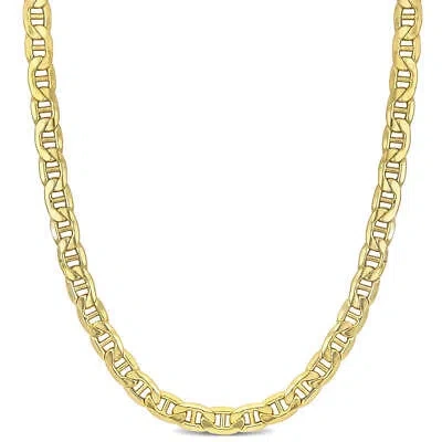 Pre-owned Amour Men's 7mm Mariner Link Chain Necklace In 10k Yellow Gold- 18 In