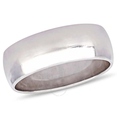 Amour Men's 8mm Wedding Band In 10k White Gold In Gold / White