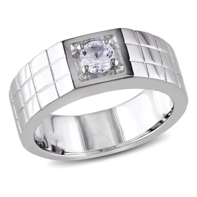 Amour Men's Created White Sapphire Ring In Sterling Silver