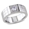 AMOUR AMOUR MEN'S CREATED WHITE SAPPHIRE RING IN STERLING SILVER