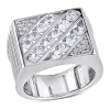 Amour Men's Created White Sapphire Square Ring In Sterling Silver In White
