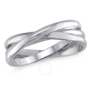 AMOUR AMOUR MEN'S ENTWINED WEDDING BAND IN 14K WHITE GOLD