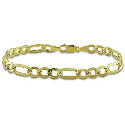 Pre-owned Amour Men's Figaro Chain Bracelet In 10k Yellow Gold (7 Mm/9 Inch) In Check Description