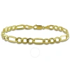 AMOUR AMOUR MEN'S FIGARO CHAIN BRACELET IN 10K YELLOW GOLD (7 MM/9 INCH)