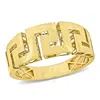 AMOUR AMOUR MEN'S GREEK KEY DESIGN RING IN 14K YELLOW GOLD