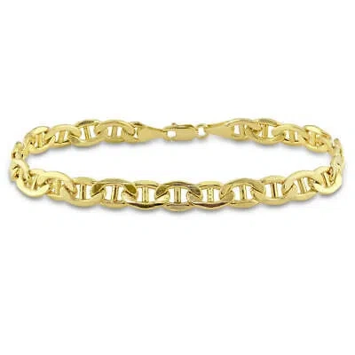 Pre-owned Amour Men's Mariner Link Chain Bracelet In 10k Yellow Gold (7 Mm/9 Inch)