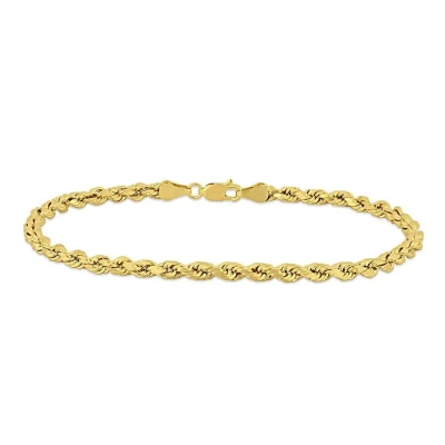 Amour Men's Rope Chain Bracelet In 10k Yellow Gold (4 Mm/9 Inch)