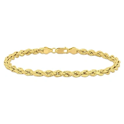 Amour Men's Rope Chain Bracelet In 10k Yellow Gold (5 Mm/9 Inch)