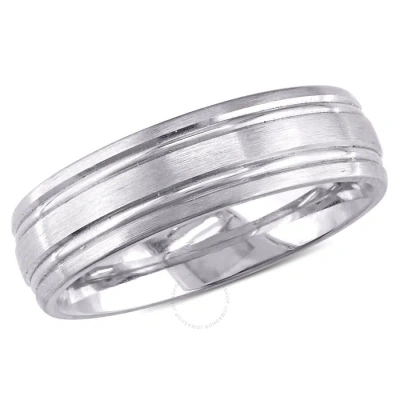 Amour Men's Wedding Band In 14k White Gold (6 Mm)