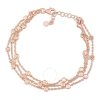 Amour Multi-strand Chain Bracelet In Rose Plated Sterling Silver In Rose Gold-tone