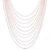 Amour Multi-strand Chain Necklace In 18k Rose Gold Plated Sterling Silver In Rose Gold-tone