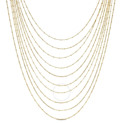 Amour Multi-strand Chain Necklace In Yellow Plated Sterling Silver In Gold