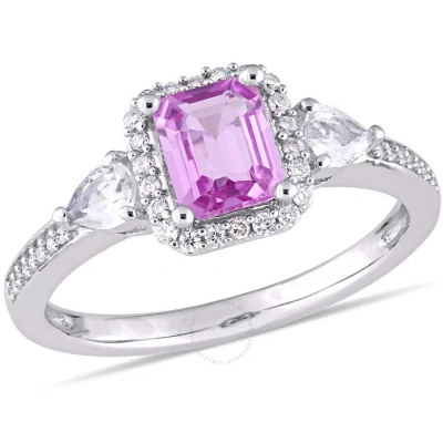 Amour Octagon Shape Pink Sapphire In White