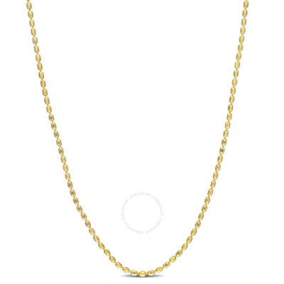 Amour Oval Ball Chain Necklace In Yellow Plated Sterling Silver In Gold