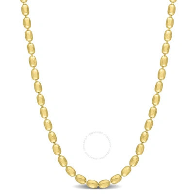 Amour Oval Ball Chain Necklace In Yellow Plated Sterling Silver In Gold