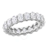 Amour Oval Cut Created Moissanite Eternity Ring In 14k White Gold In White
