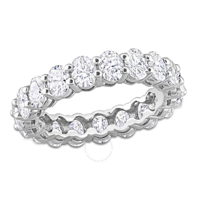 Amour Oval Cut Created Moissanite Eternity Ring In 14k White Gold
