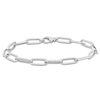 Pre-owned Amour Oval Link Bracelet In 14k White Gold, 9 In