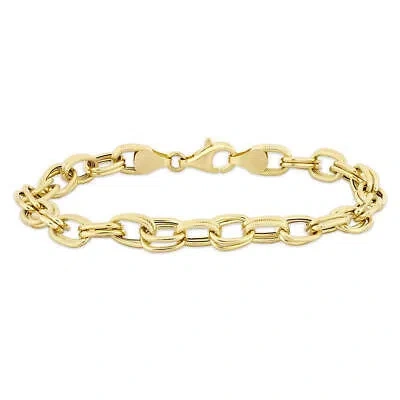 Pre-owned Amour Oval Link Bracelet In 14k Yellow Gold