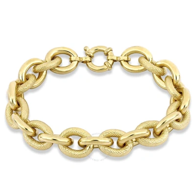 Amour Oval Link Bracelet In Yellow Plated Sterling Silver
