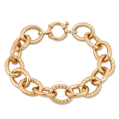 Amour Oval Link Bracelet In Yellow Plated Sterling Silver