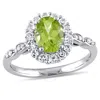 Amour Oval Shape Peridot In White