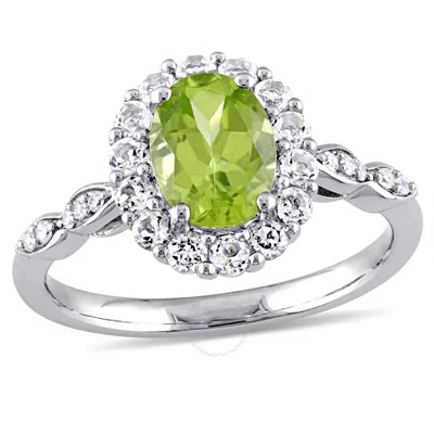 Amour Oval Shape Peridot In White