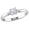 Amour Princess Cut Created White Sapphire And Diamond Accent Ring In Sterling Silver In White