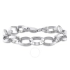 Amour Rolo Chain Bracelet In Sterling Silver In White
