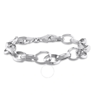 Amour Rolo Chain Bracelet In Sterling Silver In White