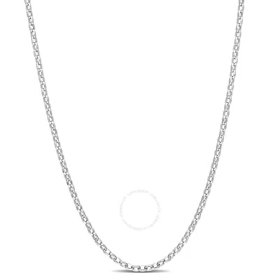 Amour Rolo Chain Necklace In Sterling Silver In White