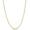 AMOUR AMOUR ROLO CHAIN NECKLACE IN YELLOW PLATED STERLING SILVER