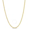 Amour Rolo Chain Necklace In Yellow Plated Sterling Silver In Yellow