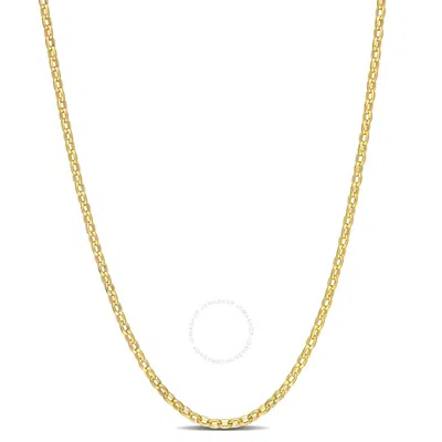 Amour Rolo Chain Necklace In Yellow Plated Sterling Silver