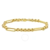 AMOUR AMOUR ROLO LINK STATION BRACELET IN 14K YELLOW GOLD