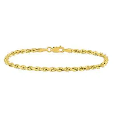 Pre-owned Amour Rope Chain Bracelet In 14k Yellow Gold (3 Mm/7.5 Inch)
