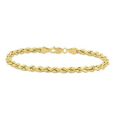 Pre-owned Amour Rope Chain Bracelet In 14k Yellow Gold 7.25 Inches