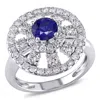 AMOUR AMOUR SAPPHIRE RING WITH 1 1/3 CT TW DIAMONDS IN 18K WHITE GOLD