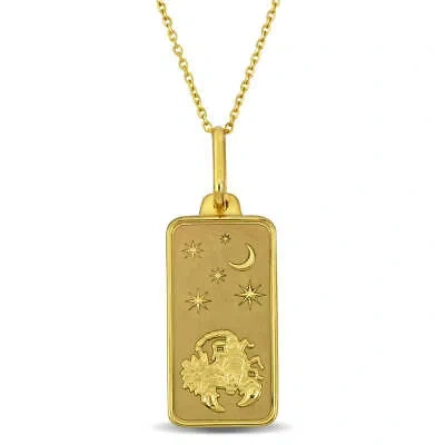Pre-owned Amour Scorpio Horoscope Necklace In 10k Yellow Gold