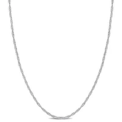 Pre-owned Amour Singapore Chain Necklace In Platinum, 16 In In White