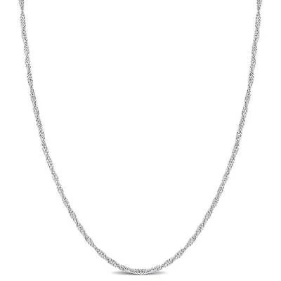 Pre-owned Amour Singapore Chain Necklace In Platinum, 18 In In White