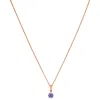 Amour Tanzanite And Diamond Pendant With Chain In 10k Rose Gold In Gold / Rose / Rose Gold / Spring / White