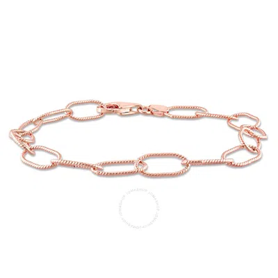Amour Twisted Rolo Chain Bracelet In Rose Plated Sterling Silver In Gold