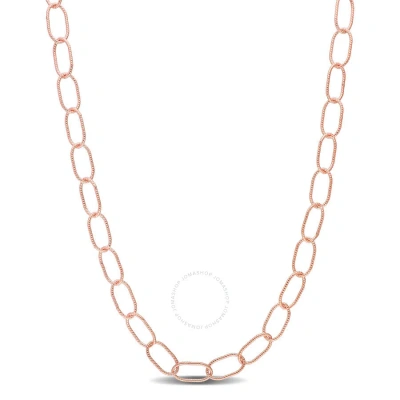 Amour Twisted Rolo Chain Necklace In Rose Plated Sterling Silver In Gold