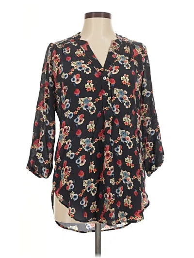 Pre-owned Amour Vert 3/4 Sleeve Blouse In Black