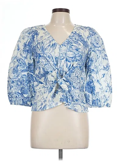 Pre-owned Amour Vert 3/4 Sleeve Blouse In Blue