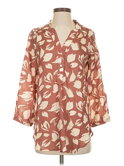 Amour Vert 3/4 Sleeve Blouse In Brown