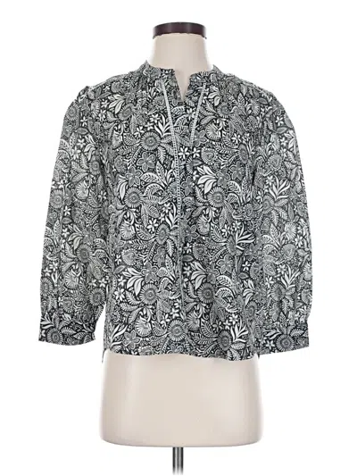 Pre-owned Amour Vert 3/4 Sleeve Blouse In Gray