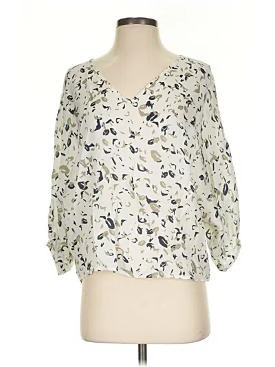 Pre-owned Amour Vert 3/4 Sleeve Blouse In Ivory