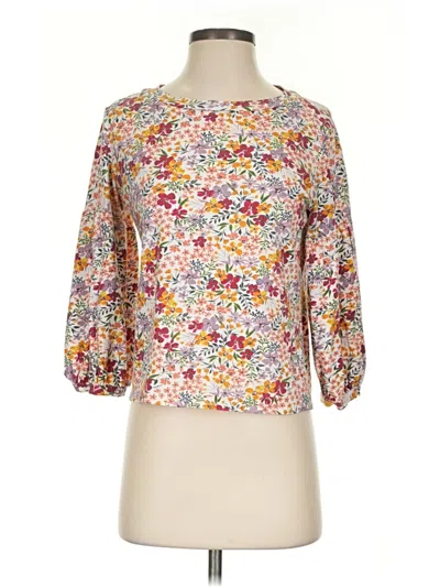 Pre-owned Amour Vert 3/4 Sleeve Blouse In Ivory